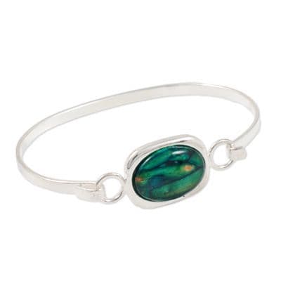 Rectangle Plated Bangle – Handcrafted Heathergems Bangle in Gift Box, Made in Scotland