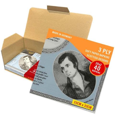 Robert Burns paper Tartan Napkins (Pack of 40)