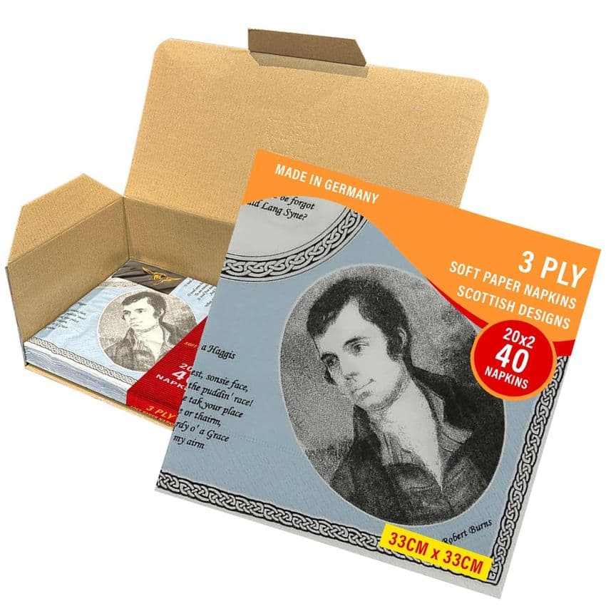 Robert Burns paper Tartan Napkins (Pack of 40)