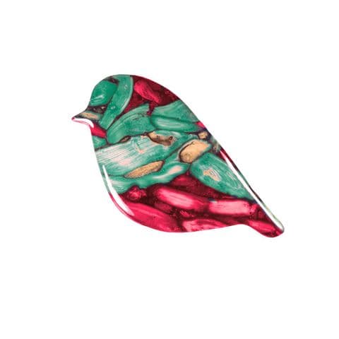 Robin Heather Brooch – Handcrafted Heathergems Bird Brooch, Unique Scottish Gift