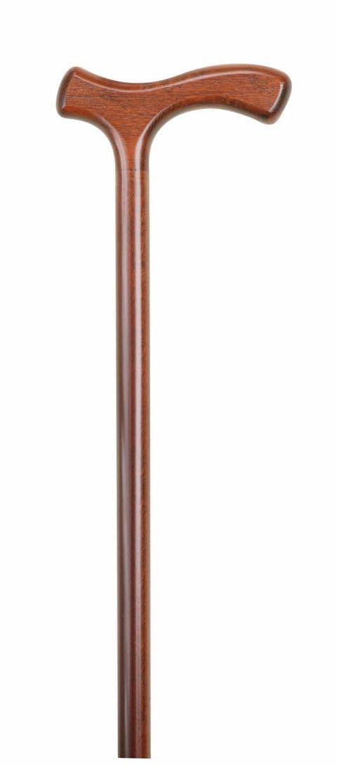 Robust Wooden Crutch Handle Walking Stick with Rubber Ferrule - 36" Height, 100kg Weight Limit