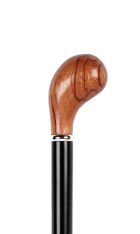 Rosewood Pistol Grip Wooden Walking Stick Black Shaft, Elegant Knob Handle, 91cm (36")