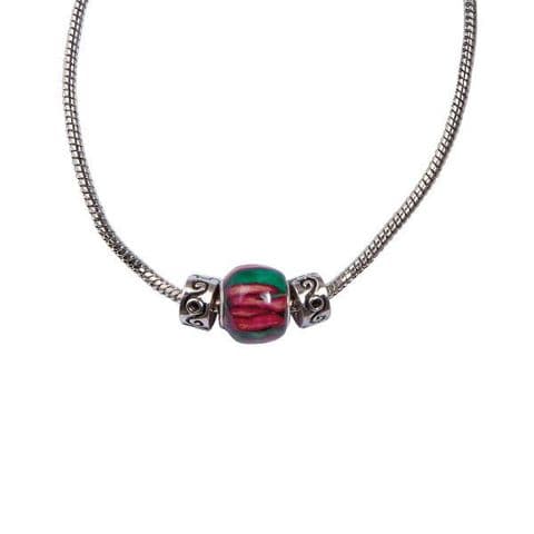 Round Heather Bead Silver Plated Pendant – Handmade Heathergem Necklace in Gift Box