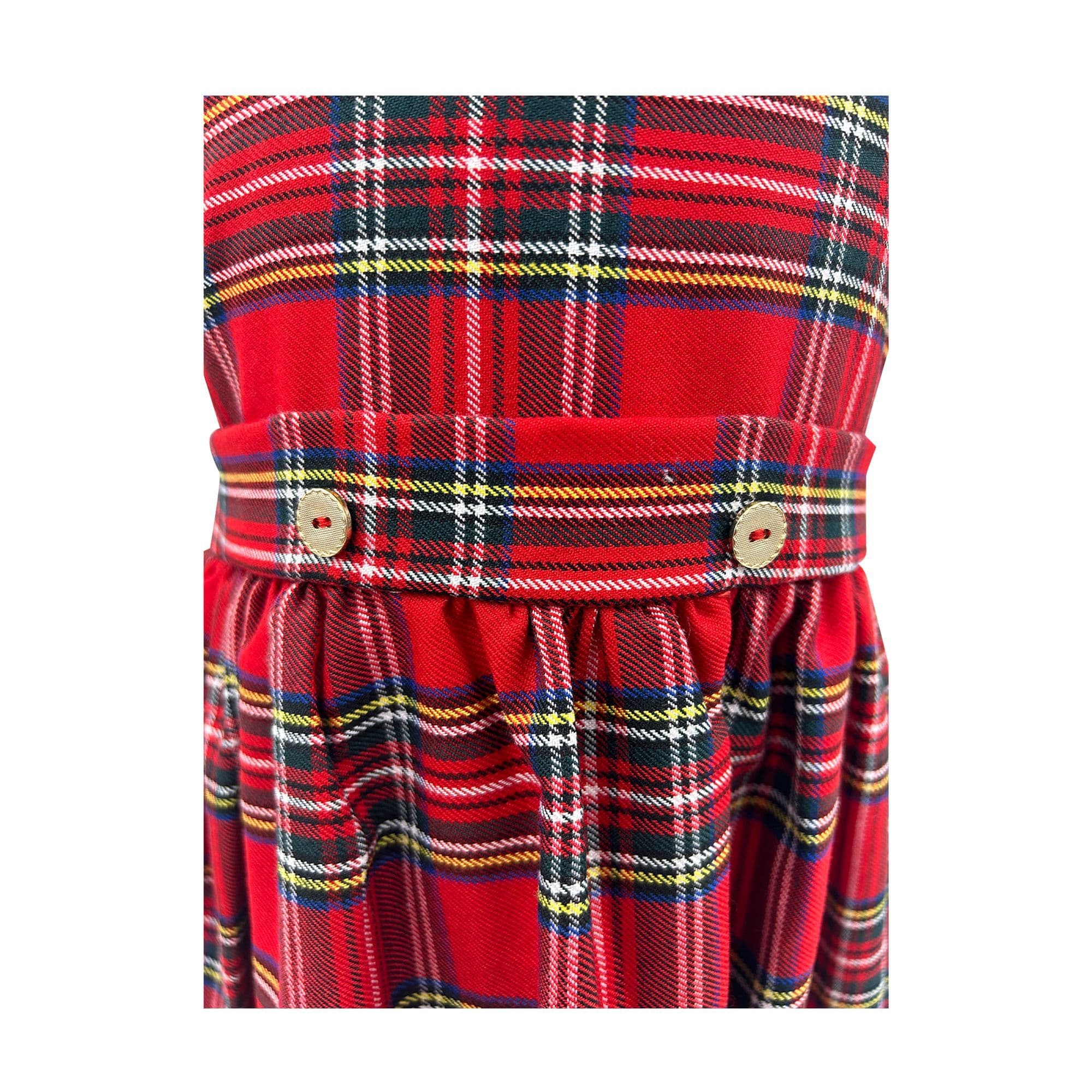 strapless open back dress Toddler Girls Red Tartan Dress (12M-3Y) – Smartypants Childrenswear main image 1