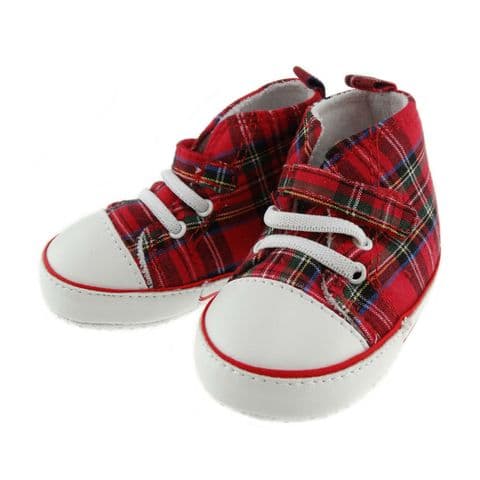 Royal Stewart Tartan Baby Bootees - Non-Slip, Age 0-24 Months- Boys & Girls Gift