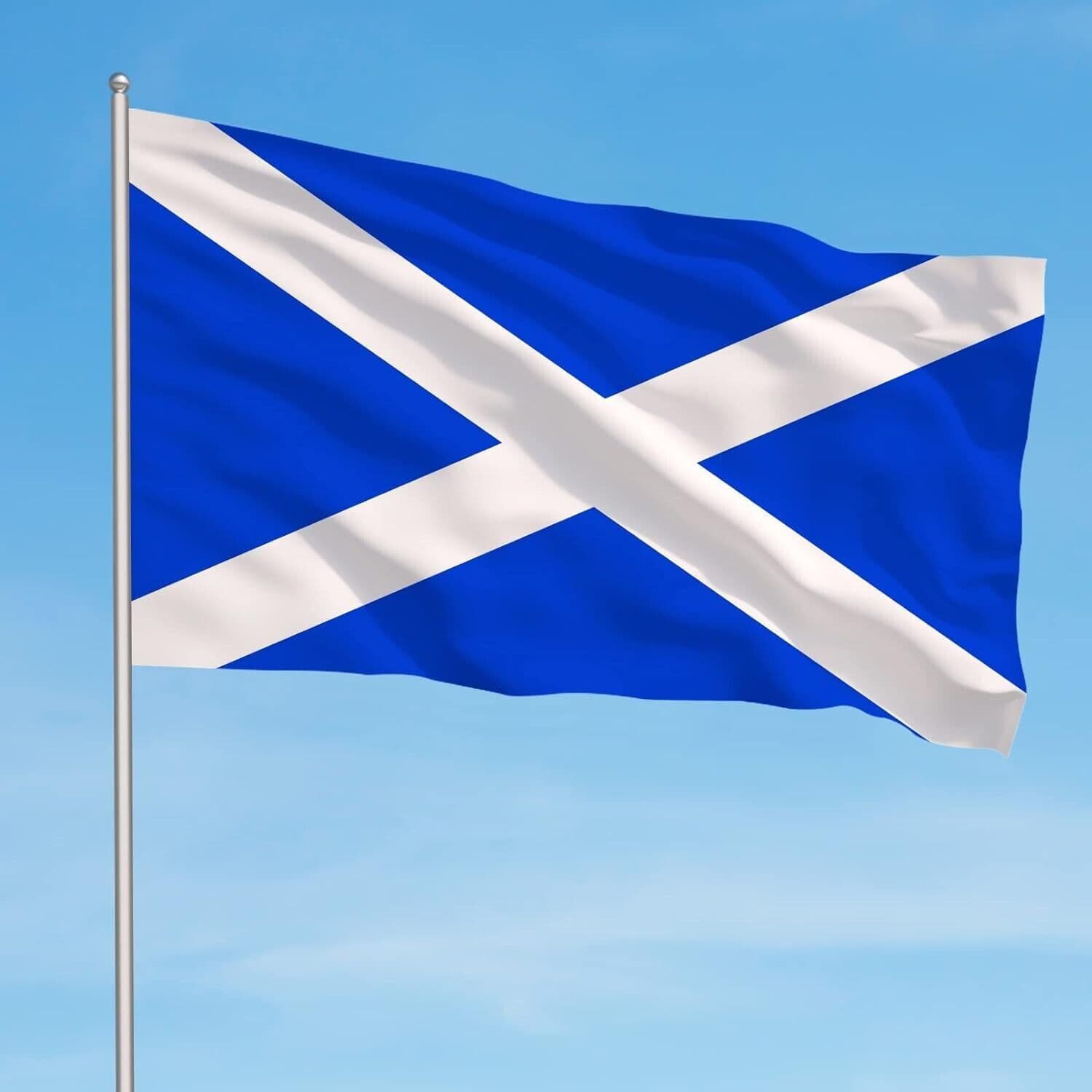Scotland Saltire Flag 5FT x 3FT (150cm x 90cm) with Eyelets - Gift for  National Pride, Polyester - Pack of 1