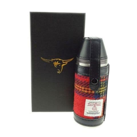 Scottish Harris Tweed 8oz Hunting Flask & Cups Gift Set in Royal Stewart Tartan HF3500-COL 24