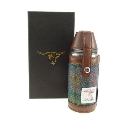 Scottish Harris Tweed 8oz Hunting Flask & Cups Gift Set in Skye Tartan HF3500-COL 94