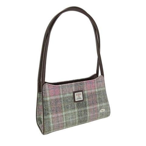 Scottish Harris Tweed 'Fiddich' Small Handbag in Soft Pink Buchanan LB1242 C-134