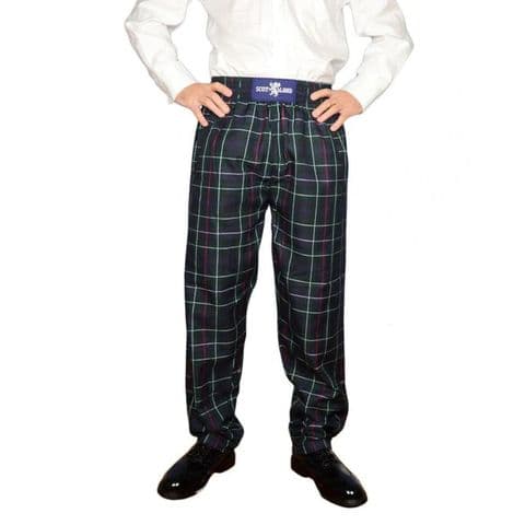 Scottish Heritage: Gent's Donnellis Tartan Trousers-Mackenzie, Stretchable Waistband-Festivals!