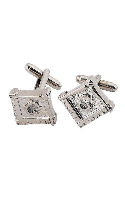 Scottish Masonic Square Cufflinks in Polished Pewter Finish Made in Scotland KCL22P