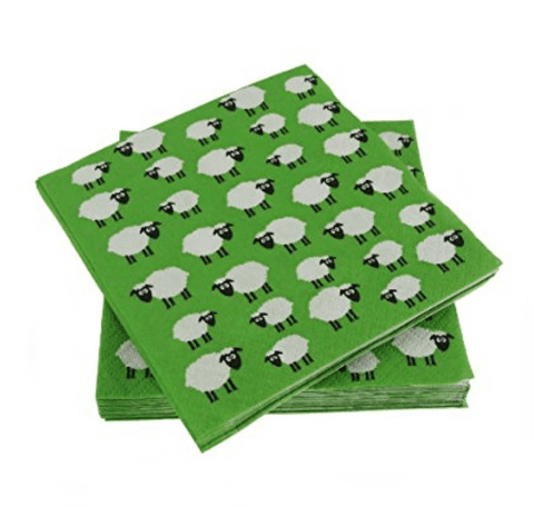 Scottish Sheep Design Cocktail Napkins, 3ply, (Pack of 40)