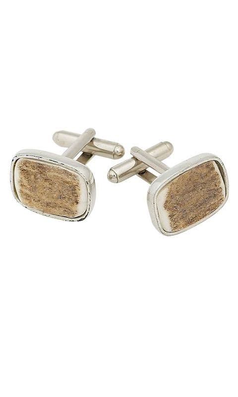 Scottish Staghorn Cufflinks in Polished Pewter Finish Made in Scotland KCL4