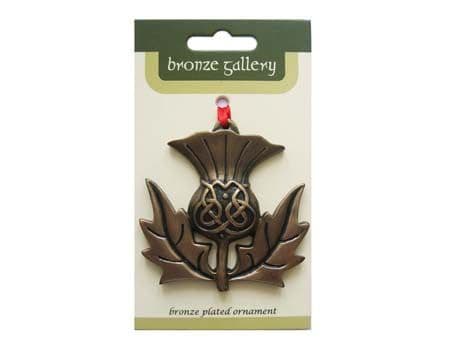 Scottish Thistle Bronzed Ornament Brand New
