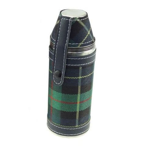 Scottish Unique 8oz Hunting Flask & Cups Gift Set in Green Tartan HF1500-GREEN