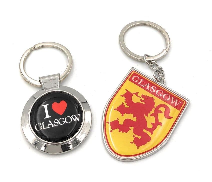 Set of Keyrings Glasgow and I Love Glasgow