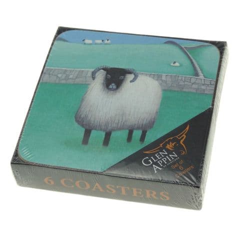 Sheep Coasters Set of 6 by Glen Appin – Scottish Decor, Perfect Gift for Scottish Occasions