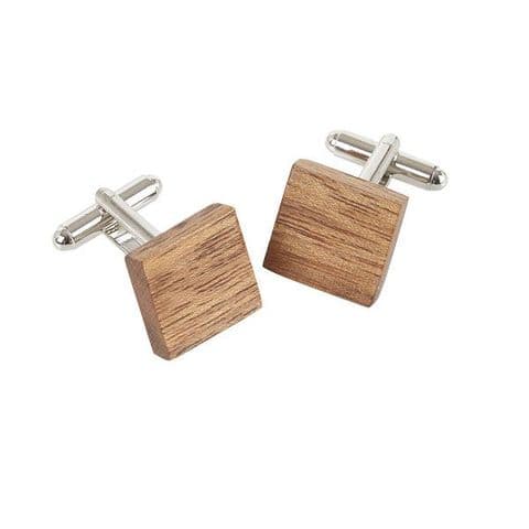 Square Cufflinks - Amazaque Wood KCL63
