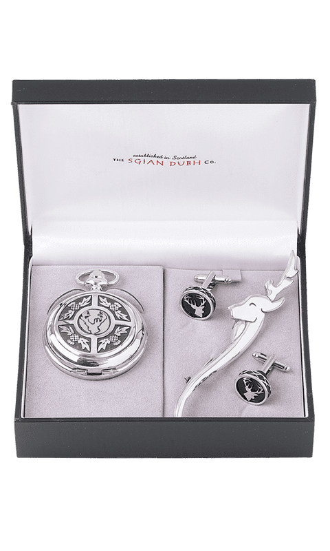 Stag Head 3 Piece Mechanical Watch Gift Set PWS302M