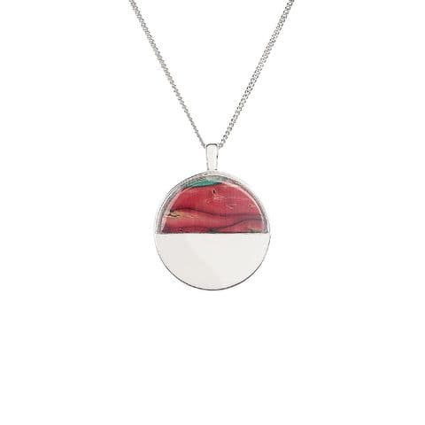 Sterling Silver Skye Circle Pendant – Unique Heathergem Necklace, Handcrafted in Scotland