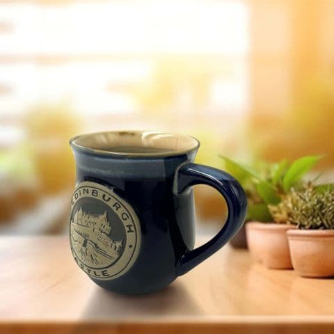 Stoneware Mug with Edinburgh Castle Blue PT1004 - Gift Set of 1,2 & 4