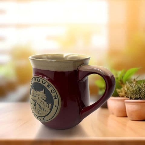 Stoneware Mug with Edinburgh Castle Red PT1004 - Gift Set of 1,2 & 4