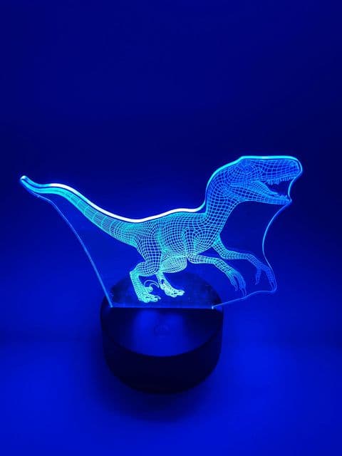 Table Lamp | Dinosaur Raptor | Kids & Adults | 7 Colour Change | Touch Control | Night Light |