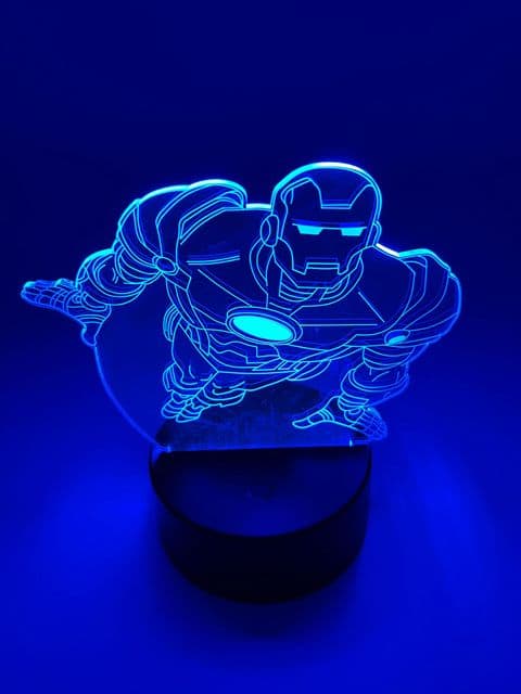 Table Lamp | Iron Man | Kids & Adults | 7 Colour Change | Touch Control | Night Light |