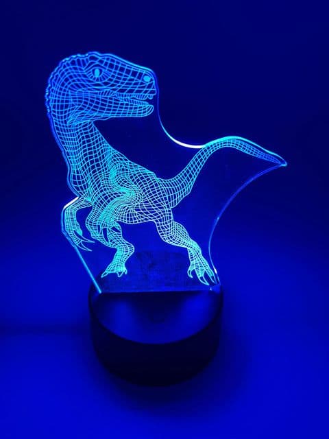 Table Lamp | Jurassic Raptor | Kids & Adults | 7 Colour Change | Touch Control | Night Light |