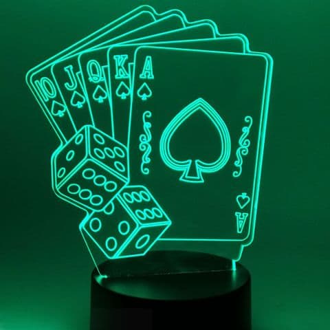 Table Lamp | Poker Cards| Kids & Adults | 7 Colour Change | Touch Control | Night Light |