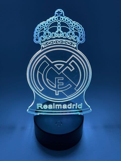 Table Lamp | Real Madrid CF | Kids & Adults | 7 Colour Change | Touch Control | Night Light |