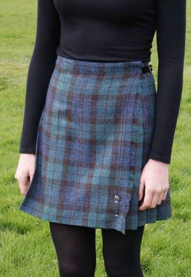 Tartan Ladies Short Kilt In Antique Black Watch