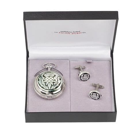 Thistle 2 Piece Quartz Pocket Watch Gift Set PWS200Q