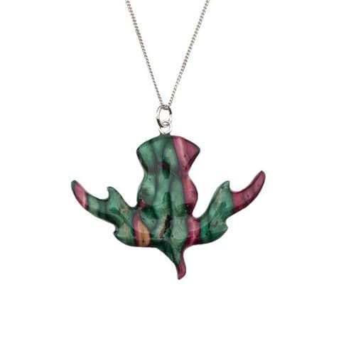 Thistle Pendant Necklace – Sterling Silver Heathergem Cutout, Gift Boxed, Handmade in Scotland