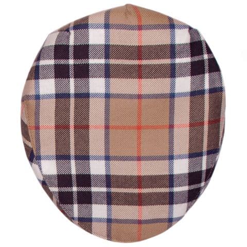 Thomson Camel Tartan Barnton Flat Cap - Pure New Wool, Available in Sizes S to XL