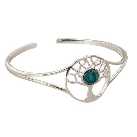 Tree of Life Silver Plated Bangle – Handcrafted Heathergems, Gift Boxed with Story Card