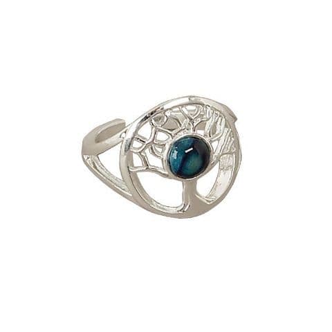 Tree of Life Silver Plated Ring – Fully Adjustable, Handcrafted in Scotland, Gift Boxed