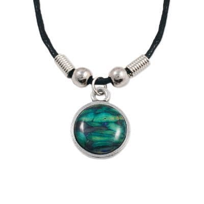 Unisex Round Pewter Thong Pendant – Handcrafted in Scotland, Gift Boxed with Story Card