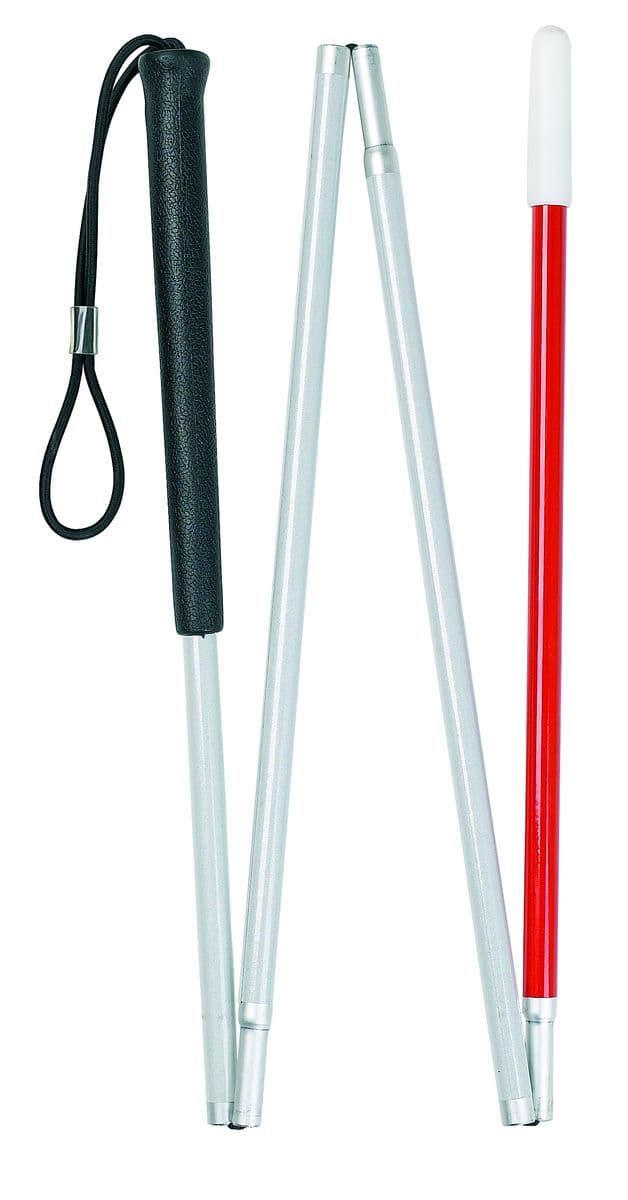 White & Red Folding Guide Stick 4-Section for Deafblindness 1499mm ...