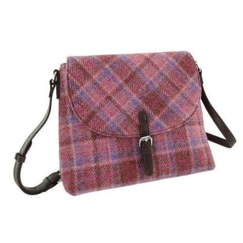 Women's Authentic Fashionable Harris Tweed Shoulder Bag in Pink Check LB1212-COL 103