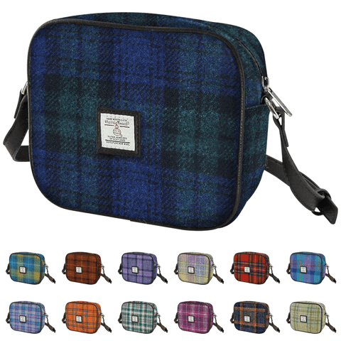 Women's Authentic Harris Tweed Mini Bag in Unique Black Watch Tartan LB1210-COL 60