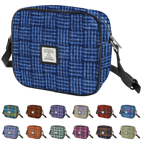 Women's Authentic Harris Tweed Mini Bag in Unique Blue Basket Weave LB1210-COL 97