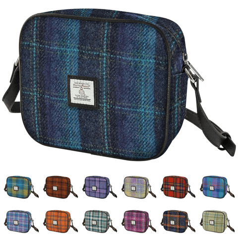 Women's Authentic Harris Tweed Mini Bag in Unique Blue & Turquoise Check LB1210-COL 119
