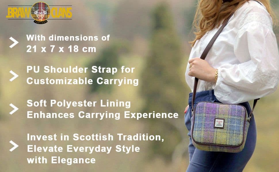 Harris Tweed 'Spey' Tote Bag in Bold Purple Check - Harris Tweed Shop
