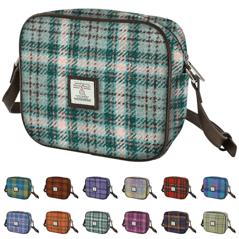 Women's Authentic Harris Tweed Mini Bag in Unique Duck Egg and Cream Check LB1210-COL121