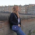 Women's Authentic Harris Tweed Mini Bag in Unique Duck Egg and Cream Check LB1210-COL121