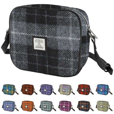 Women's Authentic Harris Tweed Mini Bag in Unique Grey & Black Tartan LB1210-COL 95