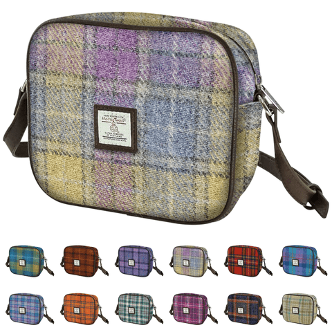 Women's Authentic Harris Tweed Mini Bag in Unique Lilac/Green Check LB1210-COL 112