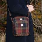 Women's Authentic Harris Tweed Neat Travel Bag in Unique Grey/Black Tartan LB1216-COL 95