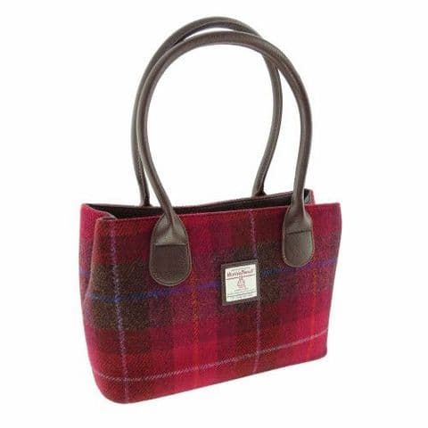 Women's Exquisite Harris Tweed Classic Handbag in Unique Deep Pink Tartan LB1003-COL 52